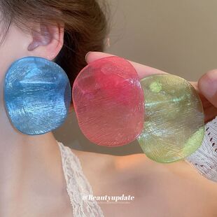 银针王菲春晚同款虾片耳环欧美夸张耳钉女简约百搭耳饰小众高级感