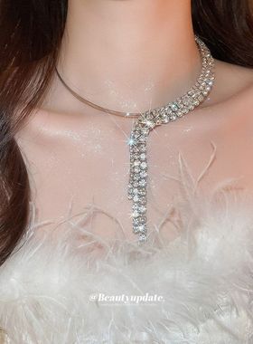 镶钻金属圆形流苏项个性时尚优雅