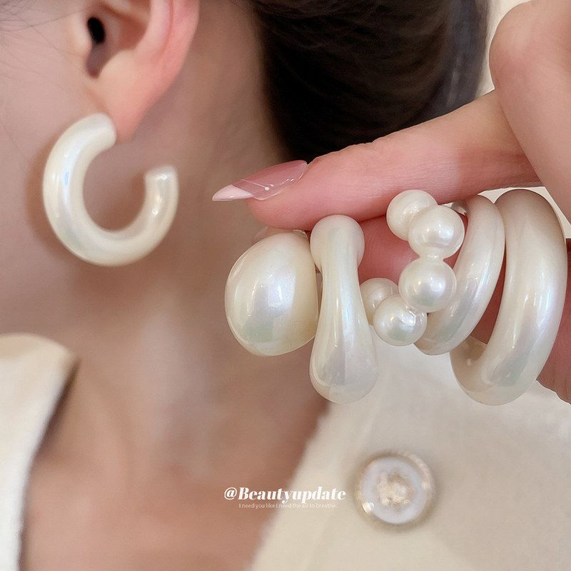 亚克力圆形水滴耳钉套装个性时尚