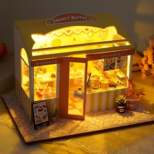 生日礼物diy女创意迷你儿童手工拼装 小房子模型小屋建筑日式 玩具