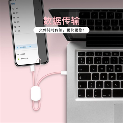 双typec口二合一手机挂绳数据线