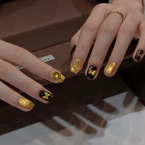 新款招财金光猫眼美甲新年战甲