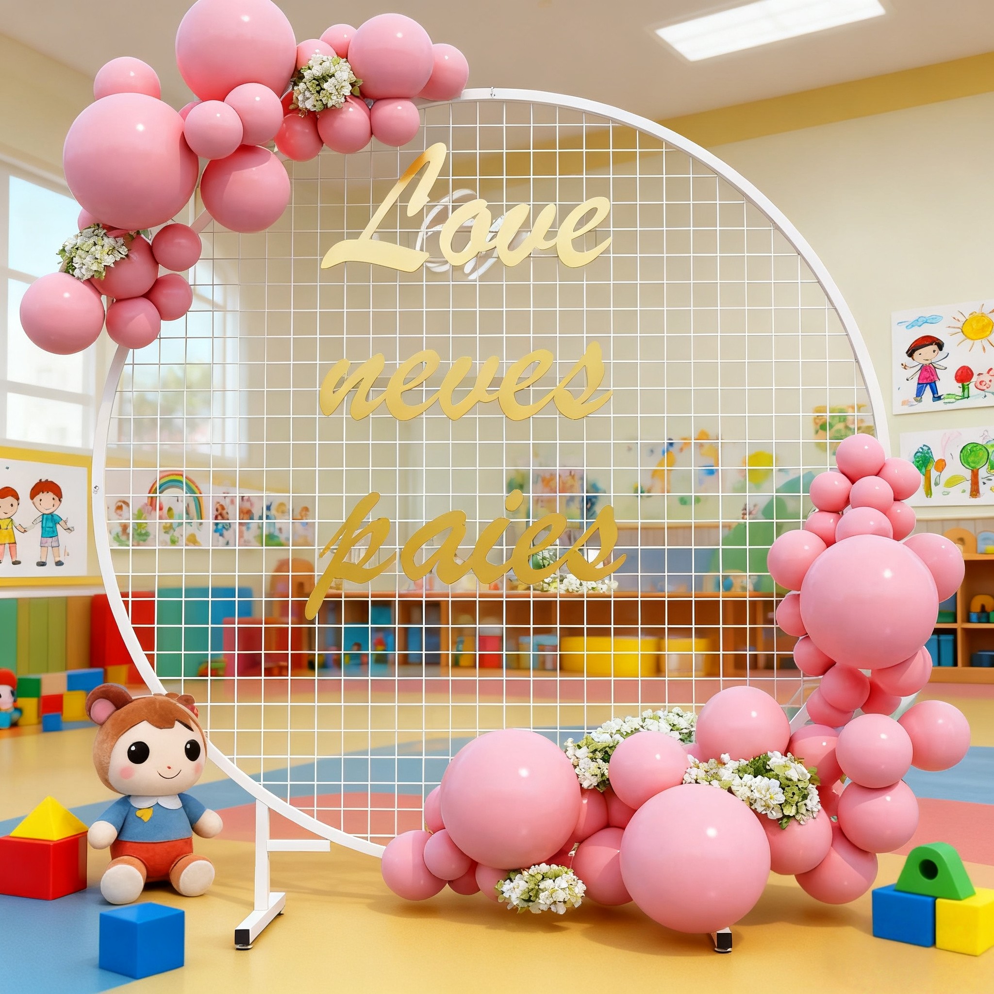 圆形网格展示架婚庆道具生日宴会拱门