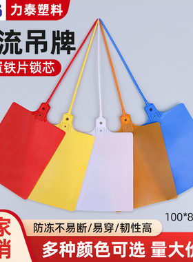 物流挂牌滴答快运递塑料仓库标签一体式挂牌扎带吊牌塑料电缆标记