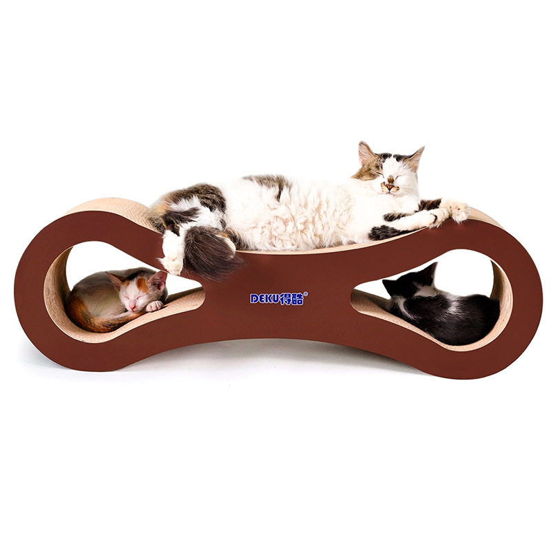 得酷 瓦楞纸猫抓板8字形大码猫窝磨爪玩具86猫咪宠物用品送猫草