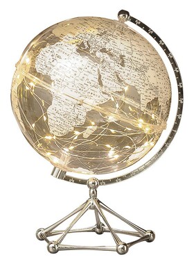 透明地球仪摆件客厅家居电视柜办公室桌面装饰品氛围灯亚克力礼品