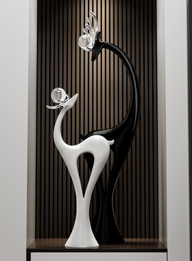 入户玄关鹿摆件客厅轻奢高档壁龛电视柜竖高装饰搬家乔迁新居礼物