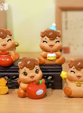 摆件寺庙摆件伴手生肖儿童礼物礼品福马桌面文创装饰品小新款礼