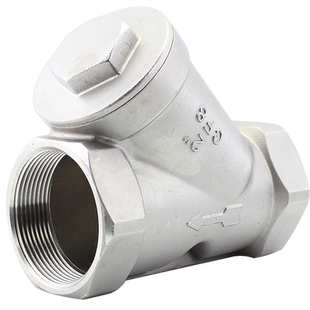 H12F-16P不锈钢Y型止回阀 单向阀 内丝内螺纹逆止阀DN15~DN50