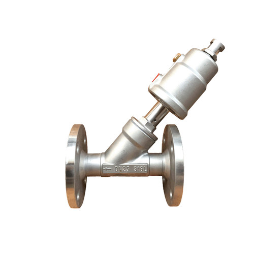 气动角座阀 气动法兰角座阀 Y型角座阀 蒸汽高温304不锈钢角阀