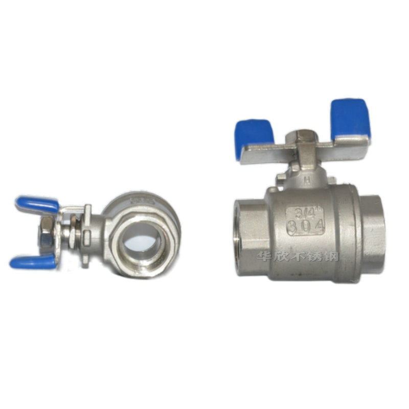 304不锈钢球阀水开关4分6分1寸二片式蝶形球阀蝶型自来水阀门开关