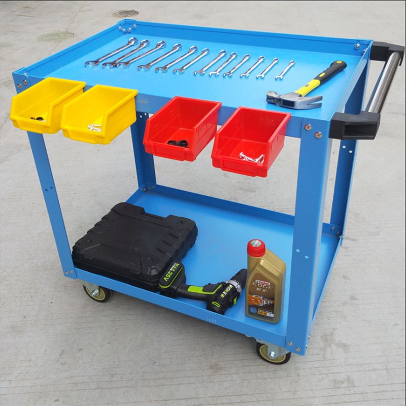 重型多功能物料车周转o加厚车间多层钢制工具车库房双层钳工手推