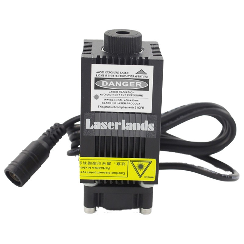 450nm 1W蓝光激光器模组1000mW 445nm激光头雕刻机5V 33*33*55mm