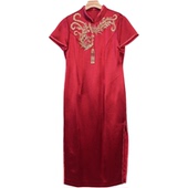 17713 气质百搭酒红色连衣裙慕天姿A2 慕天姿精选品牌女装 高端时尚