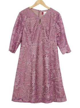 【六礼】精选品牌女装高端时尚气质百搭粉色连衣裙A1-16059