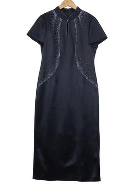 【六礼】精选品牌女装高端时尚气质百搭蓝色连衣裙A2-17785