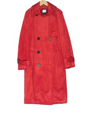 卡利亚里品牌撤柜折扣高端时尚气质百搭红色大衣A44-0023