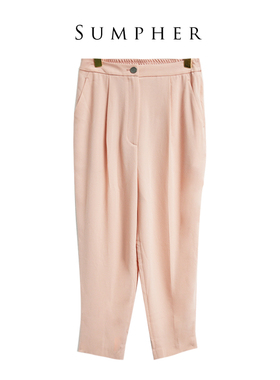 睐牌精选品牌女装高端休闲时尚气质百搭女粉色裤子睐A1-62736