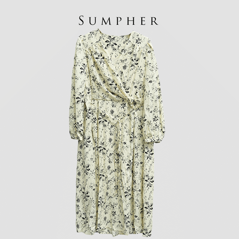 【广州杰哥Jack】Sumpher CC家专柜新款气质米色连衣裙-142221