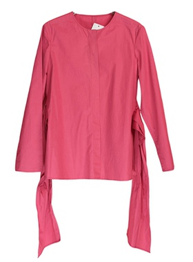 卡利亚里品牌撤柜折扣高端时尚气质砖红色长袖上衣A34-S0160