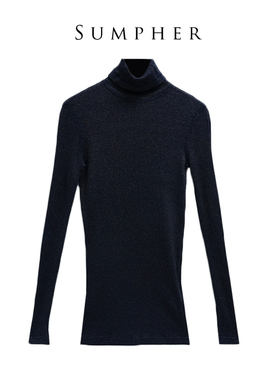 GD品牌秋冬折扣时尚百搭高端气质女士轻奢蓝色上衣-7089