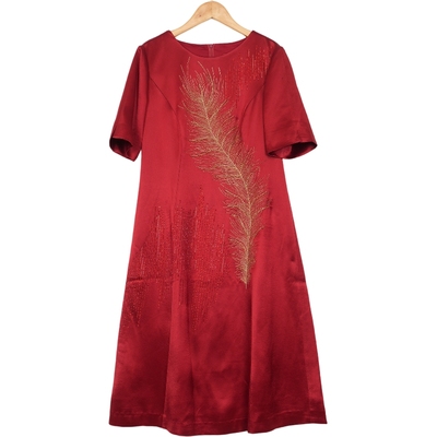 【六礼】精选品牌女装高端时尚气质百搭蓝色连衣裙A2-17067