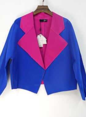 【FV】24年春款品牌精选女装洋气百搭女减龄时尚蓝红色外套-50089