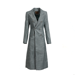 慕天姿秋专柜折扣精选品牌女装高端绿色风衣慕天姿A3-22215