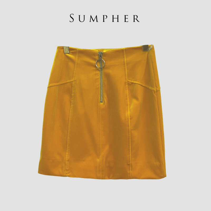 【广州杰哥Jack】Sumpher哥文家专柜新款时尚姜黄色半裙-71070