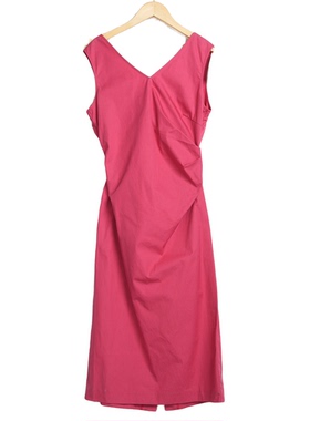 【卡利亚里】A2折扣女装高端洋气百搭气质红色连衣裙-L0030