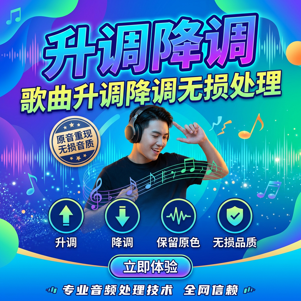 移调伴奏降调转调升调歌曲降调音频降调音乐转调移调改调无损处理