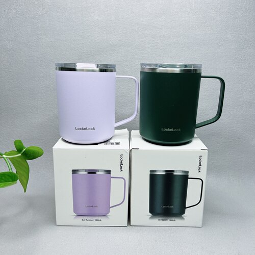 特价 乐扣简约高颜值质感不锈钢咖啡杯380ml桌面杯