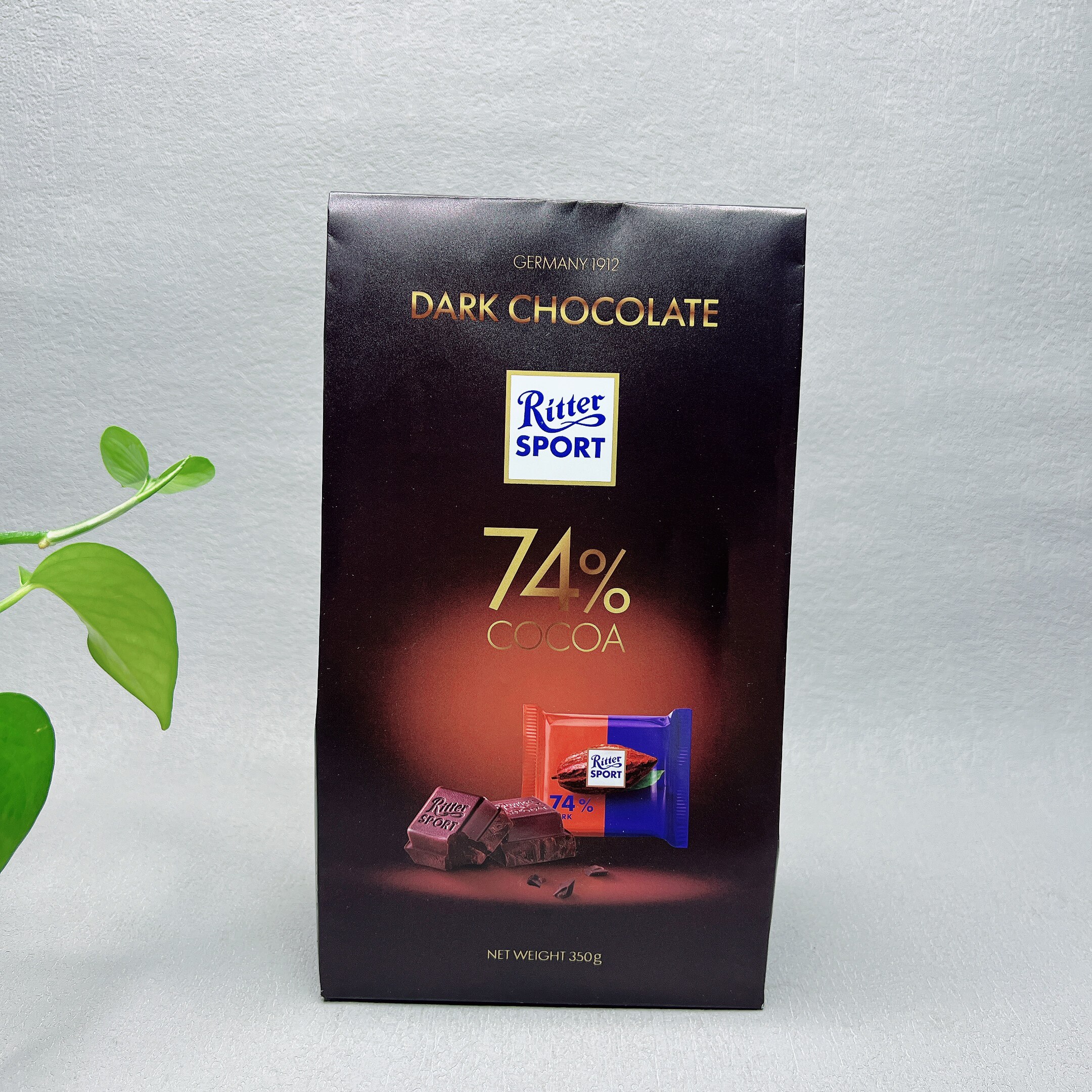 临期 德国进口74%浓醇黑巧克力分享袋装350g（21块）健身休闲零食
