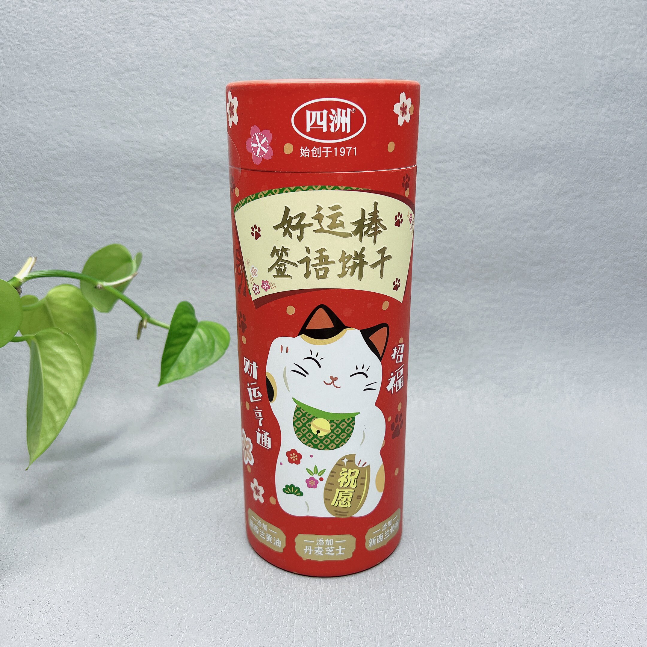 临期特价 四洲好运棒签语韧性饼干108g上上签网红零食罐幸运签