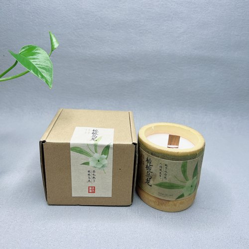 瑕疵品特价栀子乌龙金桂乌龙竹筒香薰蜡烛小众桂花香室内持久留香