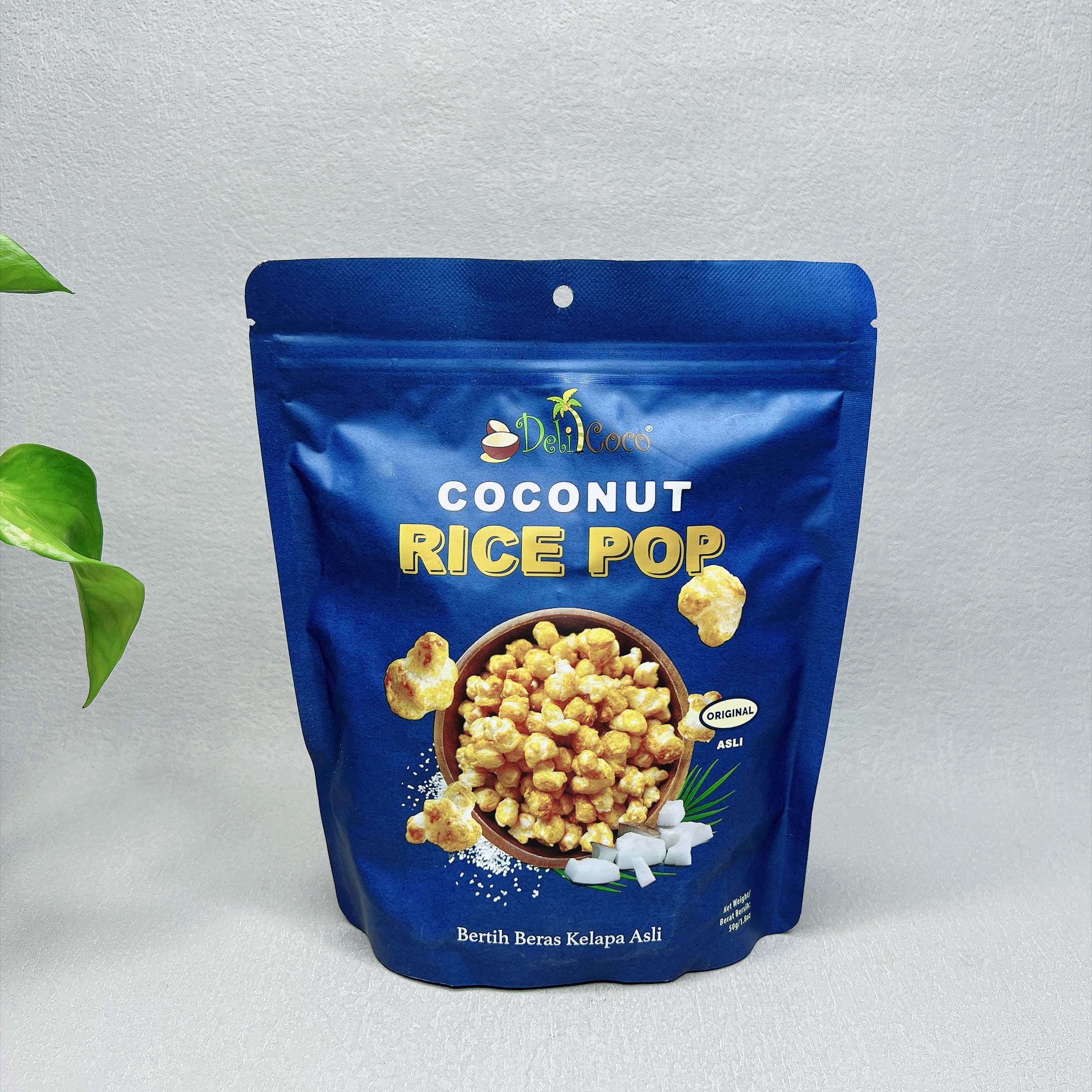 临期特价 马来西亚进口delicoco原味椰香爆米花50g休闲追剧零食