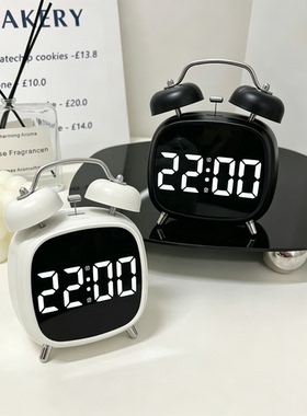 ins风LED数字电子闹钟强力打铃钟