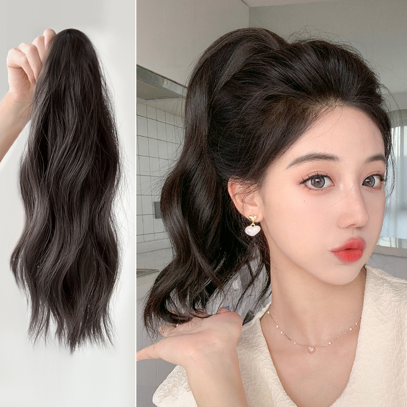 100%真人發絲抓夾高馬尾