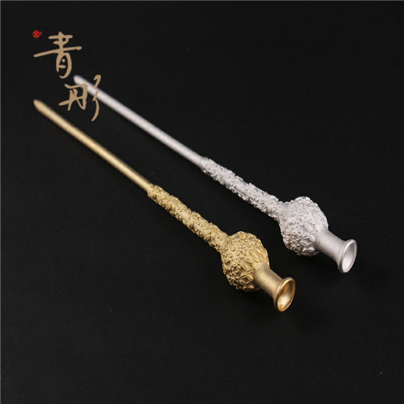 雕花花瓶簪复原宋代发簪古代金银色汉服首饰配饰时尚百搭女头饰