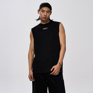 无袖 新款 t恤打底衫 重磅背心男夏季 宽松休闲圆领T恤 美式 WAVYBOY