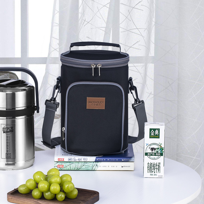 保温饭盒袋便携上班族学生手提饭包圆形保温桶铝箔加厚带饭手提袋,收纳整理,饭盒袋,淘宝优惠券,粉丝福利购,淘宝优惠卷