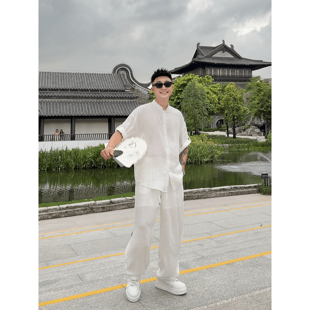 夏季天丝凉感透气清凉套装新中式