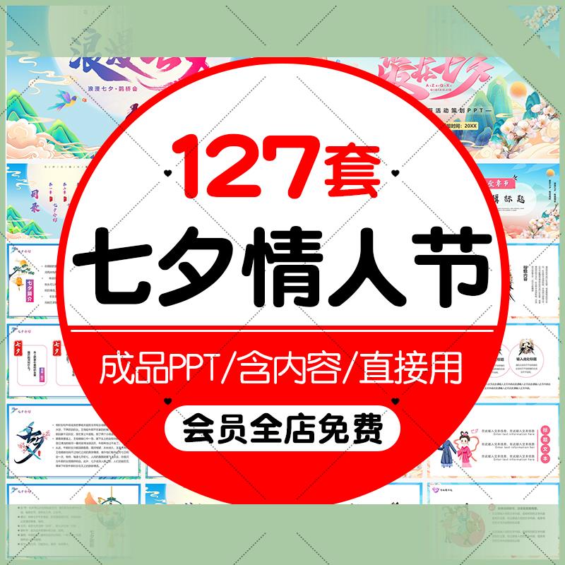 电子版七夕情人节动态PPT模板爱情侣表白告白电子相簿活动策画 划