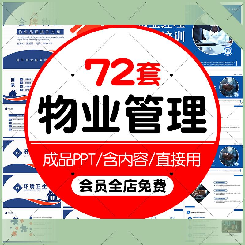 电子版物业管理品质提升方案PPT模板物业公司物管服务质量提升和