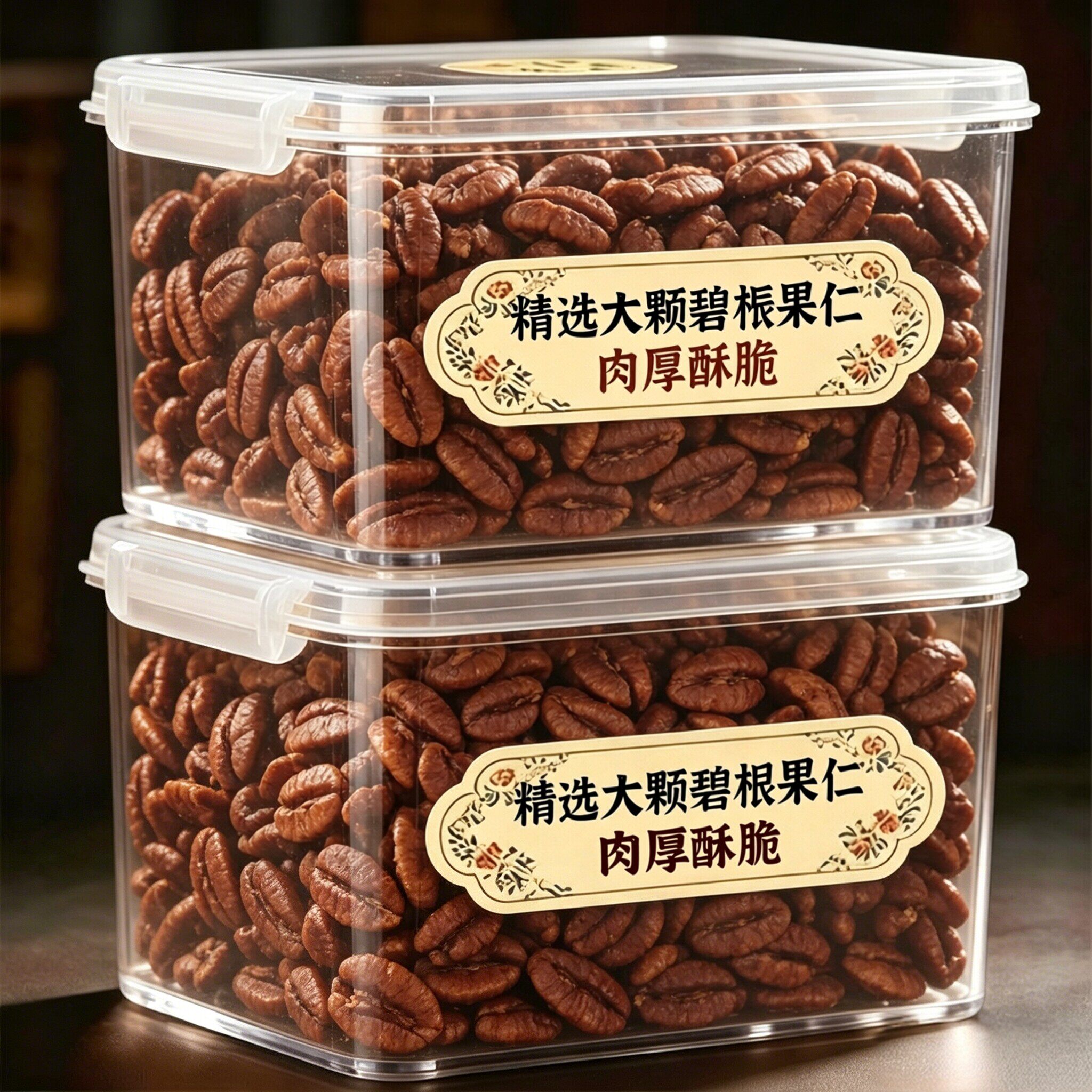 商超同款碧根果仁野生山核桃仁新货官方旗舰店奶油味袋装罐装零食