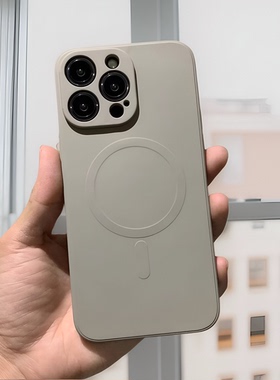 森爽 创意钛灰色液态硅胶磁吸适用iPhone15promax手机壳16苹果13Pro软保护套12卡通11可爱XR磨砂14女个性XR