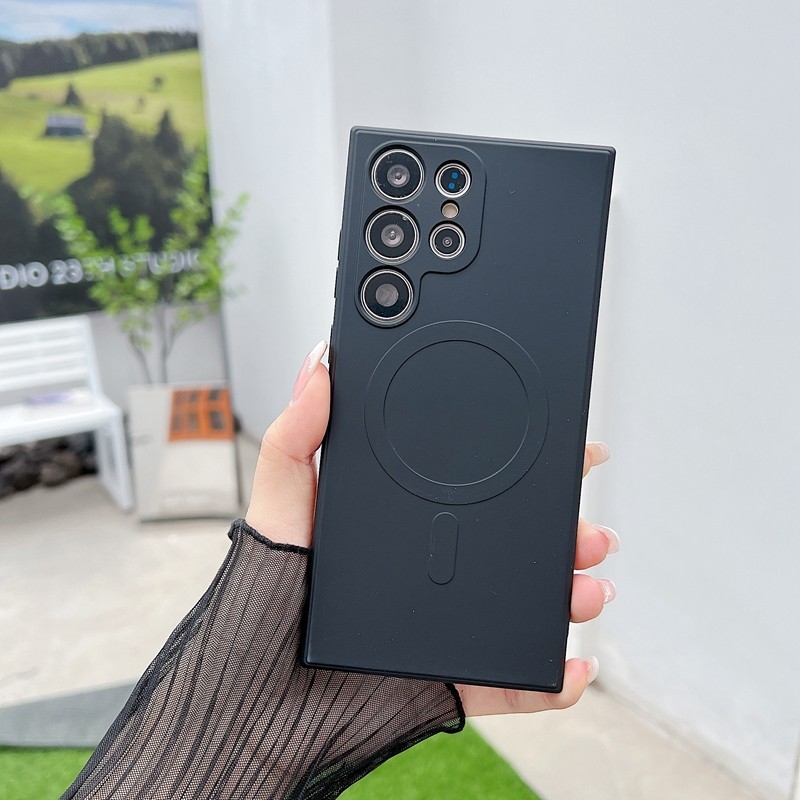 三星s25ultra磨砂液态磁吸壳