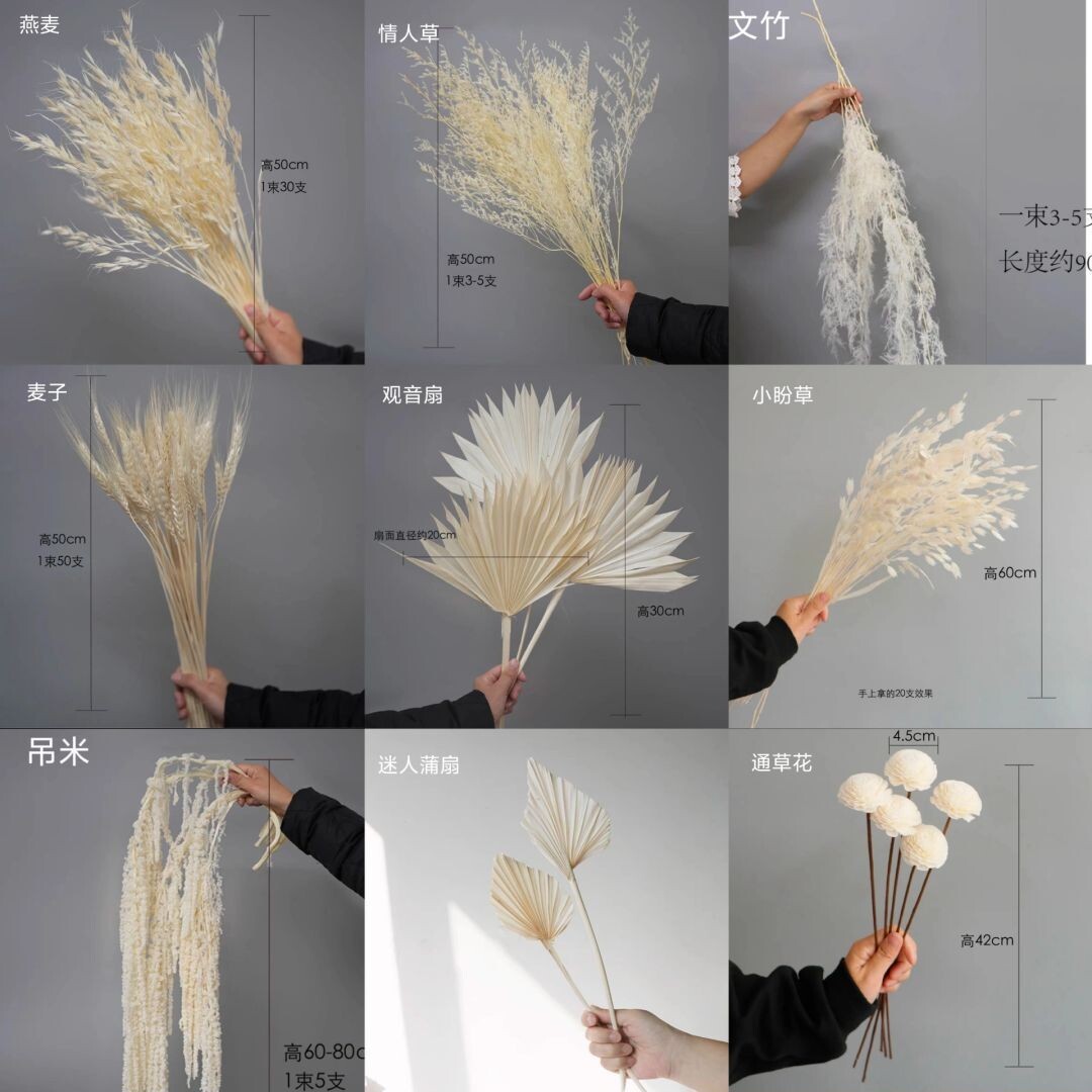 干花永生花花束小米花北欧天然手工轻奢玫瑰蓬莱松摆放拉毛果婚庆