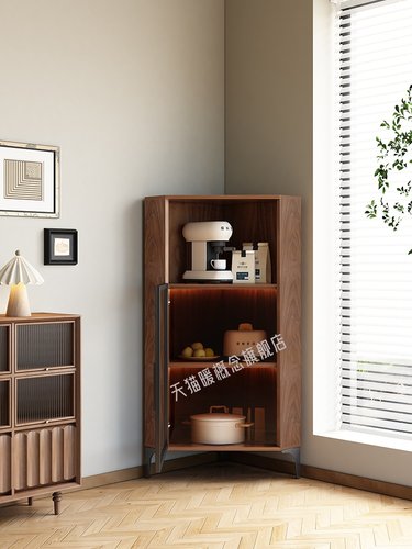 实木角柜玻璃门储物柜角三角形柜定制客厅家居墙三角形小窄柜