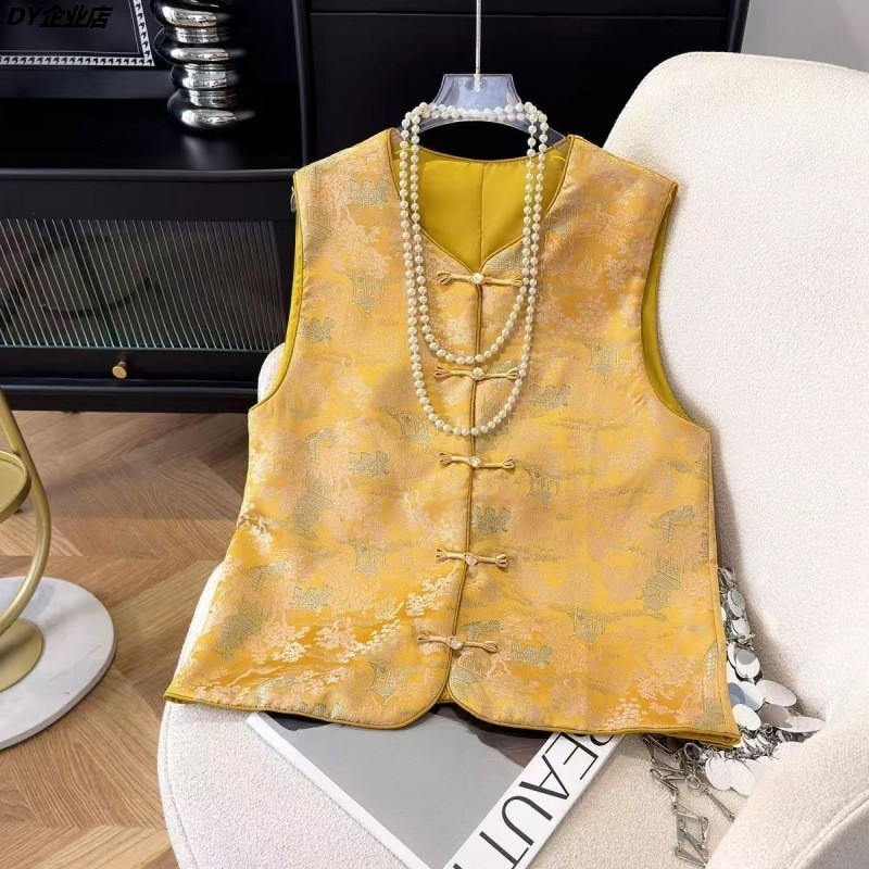 唐装盘扣坎肩新中式轻国风马甲衣